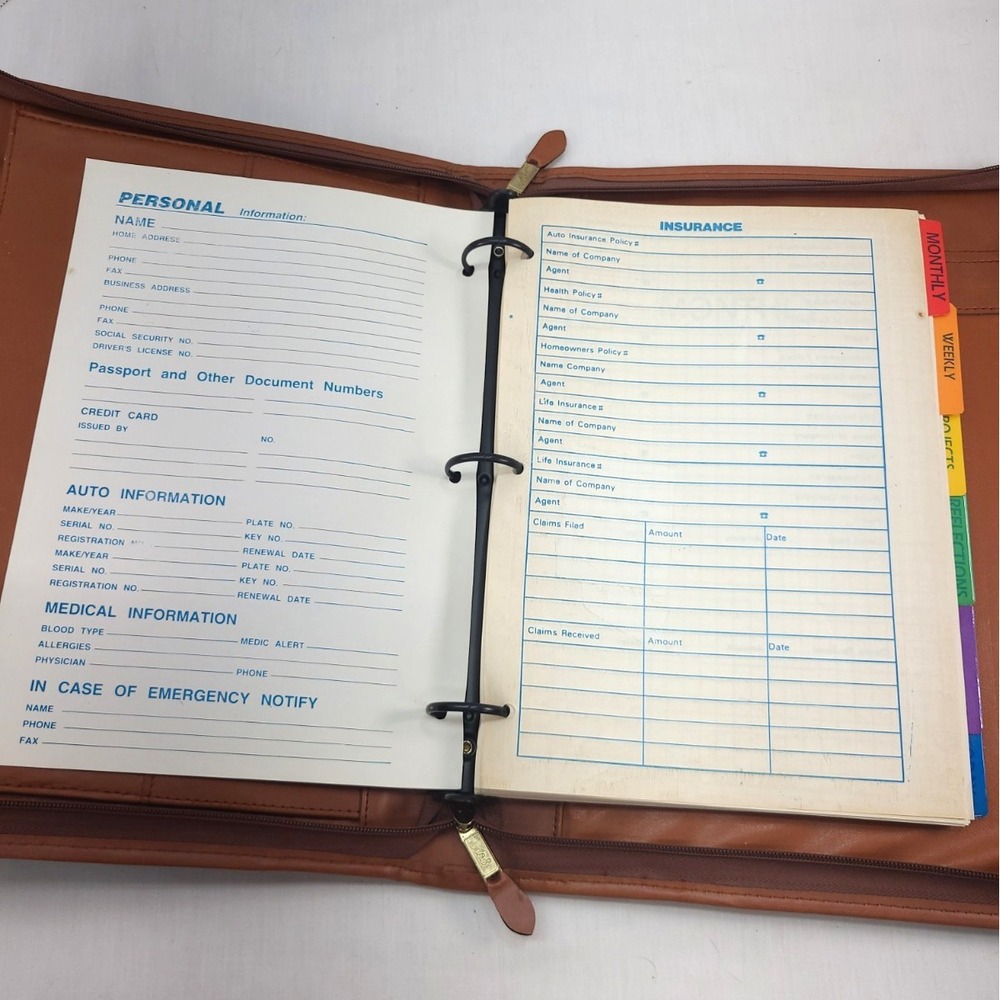 DOONEY & BOURKE All Weather Leather 3 Ring Binder Planner Organizer - Picture 9 of 16